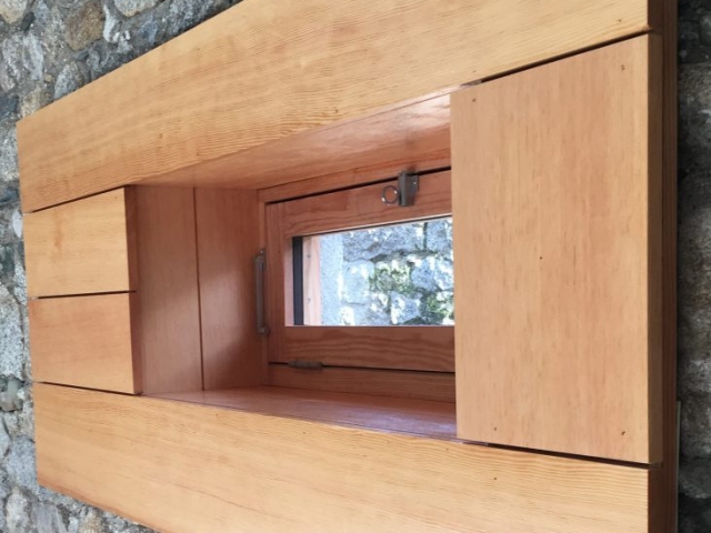 Douglas Fir Sheeted Window. Architect: Michael Kelly Architect Douglas Fir Sheeted Window.