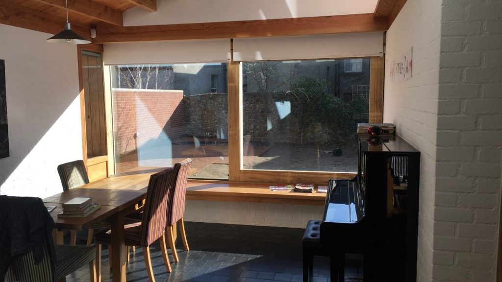 Timber sliding window and window seat